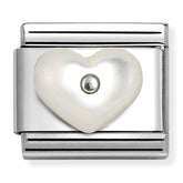 Nomination Composable Classic Link 330509/17 Heart with Mother of Pearl in 925 Silver